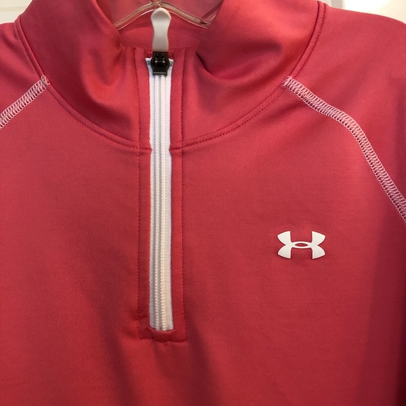 Under Armour Cold Gear Pullover Layer Girls Large 14 Pink Warm Athleisure Sports - Picture 3 of 8